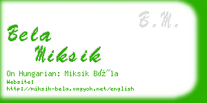 bela miksik business card